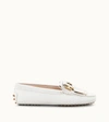 Tod's Gommino Crocodile-effect Leather Loafers In White