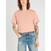 ACNE STUDIOS MENS PALE PINK NASH LOGO-PATCH COTTON-JERSEY T-SHIRT XL