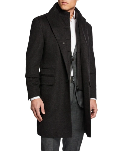 Corneliani Men's Id Wool Top Coat, Gray