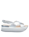 Hogan Sandals In Silver