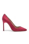 Manolo Blahnik Bb 90mm Suede Pumps In Red