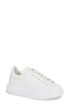 Alexander Mcqueen Oversized Leather Low-top Sneakers In White Leather
