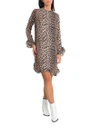 GANNI MULLIN LEOPARD PRINT MIDI DRESS,10785293