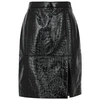 MSGM Black patent faux-leather skirt