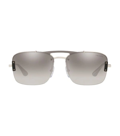 Prada Square Shaped Sunglasses In Silver