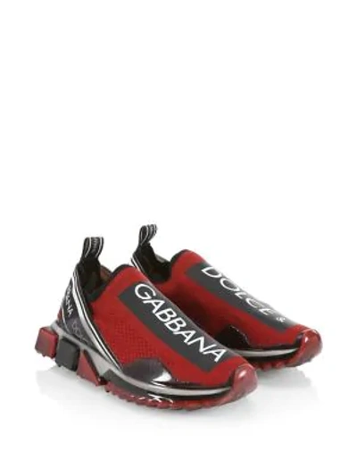 Dolce & Gabbana Sorrento Slip-on Logo Sneakers In Red Black