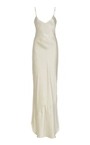 Nili Lotan Women's Cami Silk-charmeuse Gown In White,navy