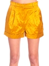 Philosophy Di Lorenzo Serafini High Waist Wrinkled Duchesse Shorts In Giallo