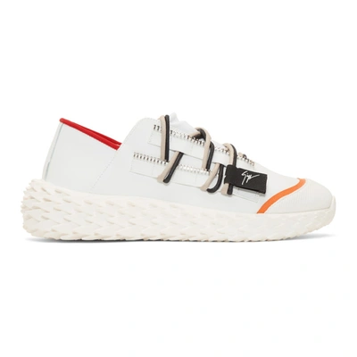 Giuseppe Zanotti Urchin White Rubberized Leather Sneakers