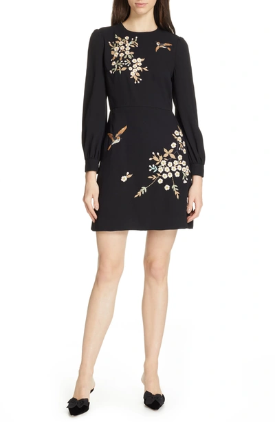 Ted Baker Lillien Graceful Embroidered Detail Dress In Black