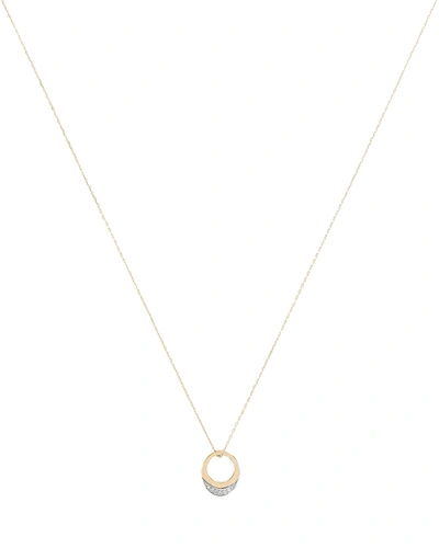 Adina Reyter 14k Yellow Gold Tiny Pave Diamond Petal Necklace, 16