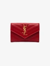 Saint Laurent Quilted Textured-leather Wallet In 6515 Red