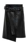 PROENZA SCHOULER BELTED WRAP FRONT LEATHER SKIRT,R1935015LR168