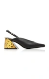 YUUL YIE AMIE TWO-TONE SLINGBACK LEATHER PUMPS,719726