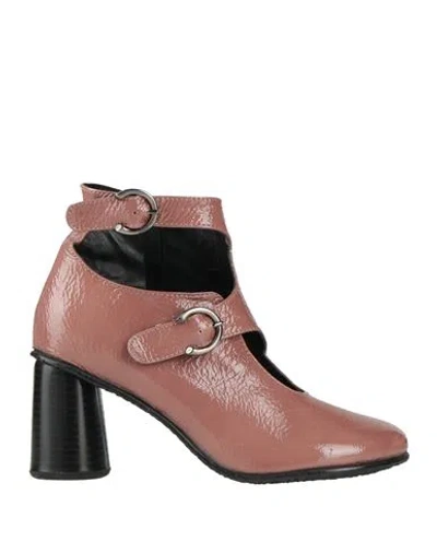 1725.a Woman Ankle Boots Pastel Pink Size 8 Soft Leather