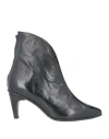 1725.a Woman Ankle Boots Black Size 11 Soft Leather