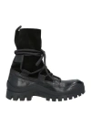 1725.a Woman Ankle Boots Black Size 11 Soft Leather In Black