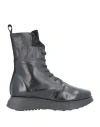 1725.a Woman Ankle Boots Black Size 11 Soft Leather In Black