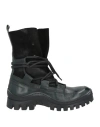 1725.a Woman Ankle Boots Deep Jade Size 11 Soft Leather In Green