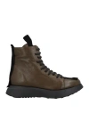 1725.a Woman Ankle Boots Military Green Size 9 Soft Leather In Green