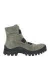 1725.a Woman Ankle Boots Military Green Size 10 Soft Leather In Green