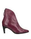 1725.a Woman Ankle Boots Deep Purple Size 11 Soft Leather In Purple