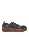1725.a Woman Lace-up Shoes Navy Size 8 Leather
