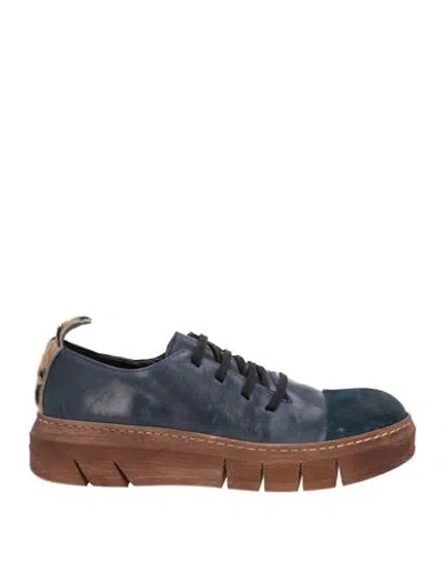 1725.a Woman Lace-up Shoes Navy Size 8 Leather