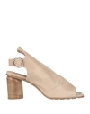 1725.a Woman Sandals Dove Grey Size 6 Soft Leather In Grey
