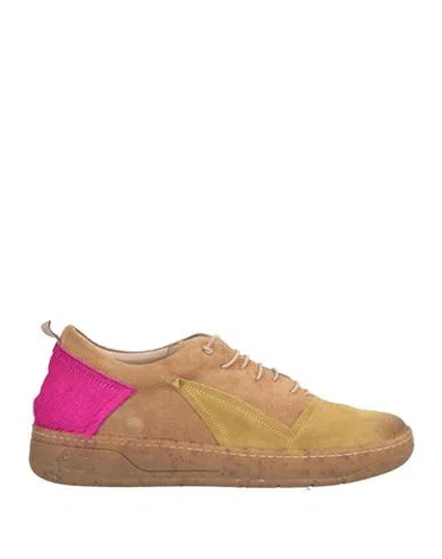 1725.a Woman Sneakers Khaki Size 10 Leather In Beige