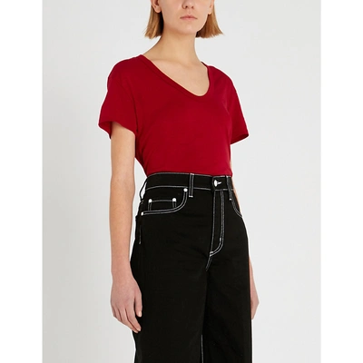 Ag Henson Cotton-jersey T-shirt In Red Amaryllis