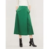 THEORY HIGH-RISE HAMMERED SATIN WIDE-LEG SKIRT TROUSERS
