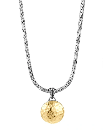 John Hardy Sterling Silver And 18k Gold Palu Round Pendant On Chain Necklace, 16 In Gold/silver