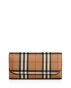 BURBERRY VINTAGE CHECK & LEATHER CONTINENTAL WALLET,4071410
