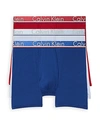 Calvin Klein Men's Comfort Microfiber Boxer Brief 3 Pack In Red/blue