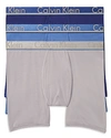 Calvin Klein 3-pack Comfort Microfiber Boxer Briefs In Blue/navy/gray