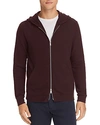 Theory Essential Zip-front Waffle-knit Hoodie In Malbec
