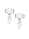 ADRIANA ORSINI Small Cubic Zirconia & Rhodium-Plated Drop Stud Earrings