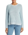 Eileen Fisher Plus Size Organic Linen/cotton Slub Sweater In Blue Ivy