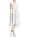 LAFAYETTE 148 DANDY BELTED STRIPE SHIRT DRESS,MDZ83R-1D80