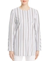 LAFAYETTE 148 TILLY STRIPE TUNIC BLOUSE,MBAD5R-1D75