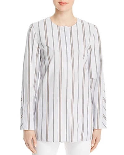 Lafayette 148 Tilly Sonoran Striped Blouse In Aerial Blue Multi