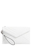 REBECCA MINKOFF LEO QUILTED LEATHER CLUTCH - WHITE,HH18EEQL09
