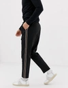 New Look Chinos With Side Stripe In Black - Black In Black