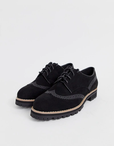 New Look Lace Up Brogue In Black