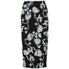 DIANE VON FURSTENBERG Kara black floral-print midi skirt