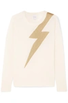 MADELEINE THOMPSON GREVE METALLIC INTARSIA CASHMERE SWEATER