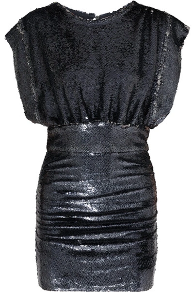 Iro Miracle Sequined Stretch-jersey Mini Dress In Anthracite