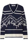 VALENTINO INTARSIA WOOL AND CASHMERE-BLEND SWEATER
