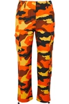 OFF-WHITE CAMOUFLAGE-PRINT COTTON STRAIGHT-LEG PANTS